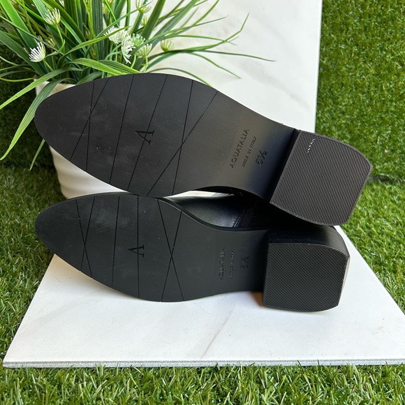 AQUATALIA Gabriele Black leather booties size 5.5 like New - Picture 8 of 11